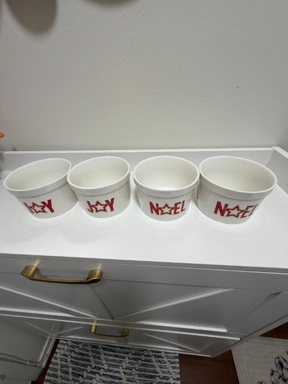 4 Ciroa Crhistmas Ramekin Bowls Noel-Joy 10 oz Dip Snacks Dessert Small Bowls - Picture 7 of 8